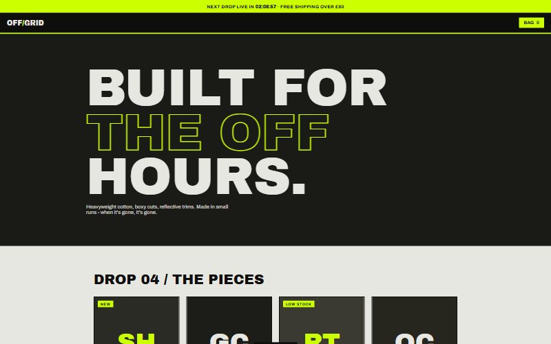 Screenshot of the Off/Grid demo