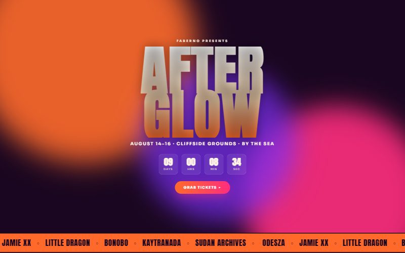 Screenshot of the Afterglow demo