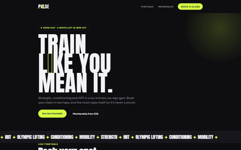 Screenshot of the Pulse demo